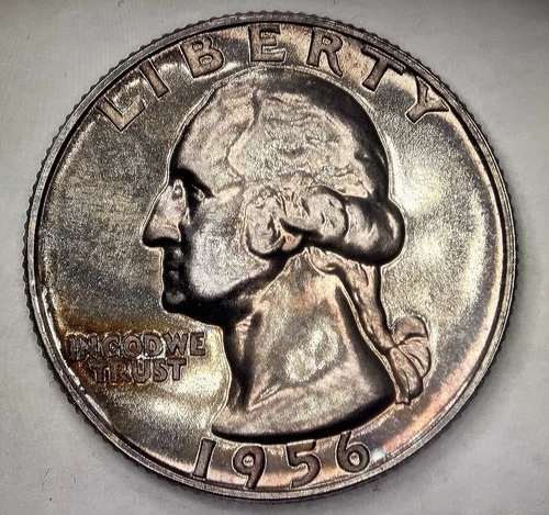 Uncirculated Proof 1956 Philadelphia Mint Silver Washington Quarter