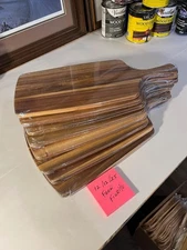 10 PIECES BULK LOT 17 x 7" Brown Tan Acacia Wood Cutting Boards, Laser Engraving