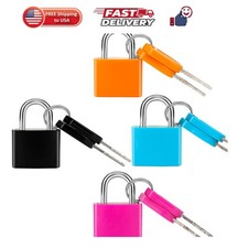 4 Pcs Suitcase Locks with Keys Multicolor Mini Keyed Padlock Metal Padlock Lu...