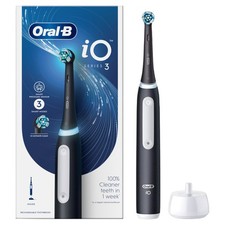 Image of Oral-B iO3 Black Electric Toothbrush Smart Bluetooth Features for Daily Care