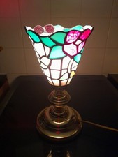 Vintage Leaded Glass Tiffany Style Table Lamp