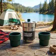 Stanley Nesting Two Cup Cookset Stainless Steel Pot 24 oz 2-person Camping NWT