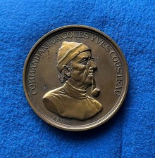 Frankreich Bronzemedaille Jacques Cousteau Duboc 90 mm ca. 210 g vz