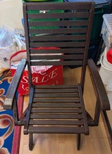 Outdoor Wooden Chair 90cm High. Dark Brown. Used. Great condition