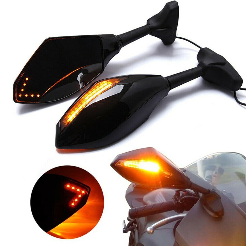 Rearview Mirrors & Turn Signal LED For Kawasaki Ninja ZX6R ZX636