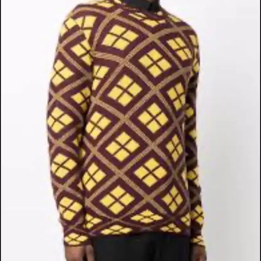 Prada Raf Simons Geometric Pattern Wool Cashmere … - image 1