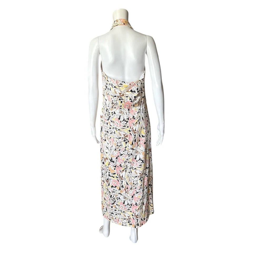Maxi vestido halter con cuello abotonado estampado floral talla 10 de DANNY & NICOLE para mujer Foto 4 de 4