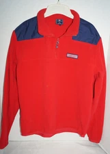 Vineyard Vines Sweater Mens Small Red Blue 1/4 Zip Pullover Fleece Warm