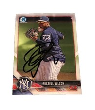 2018 Bowman Chrome Prospects Russell Wilson Signed Baseball Rookie Card #BCP151. rookie card picture