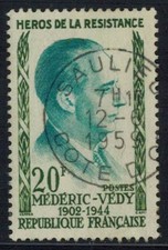 1959-France timbre(Ob)-Védy Médéric-Résistance-Stamp-Yv.1200