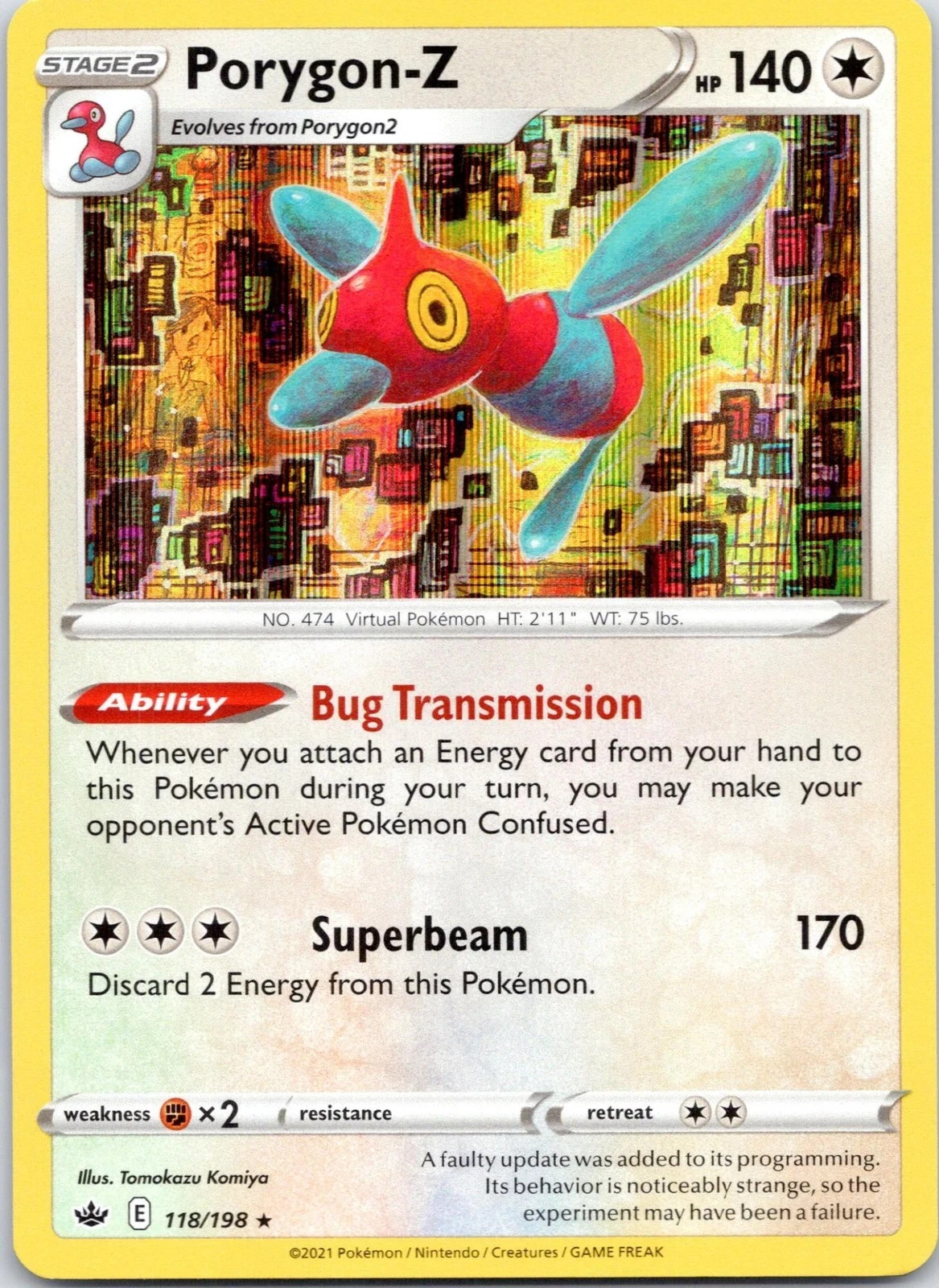 Porygon-Z 118/198 Holo R Chilling Reign Pokemon NM (FREE S&H)