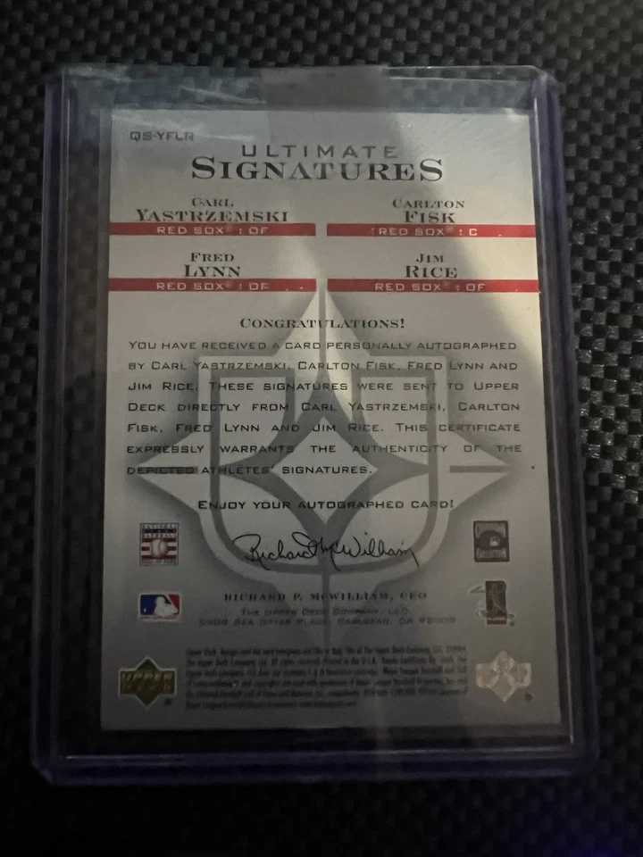 Upper Deck Ultimate Signatures 2004 - Medias Rojas - Yastrzemski, Fisk, Lynn, Rice Foto 2 de 3