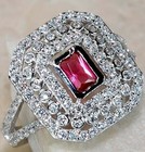 2CT Heat Treated Rubellite Tourmaline 925 Genuine Sterling Silver Ring Sz 6 U1-1 — photo 1