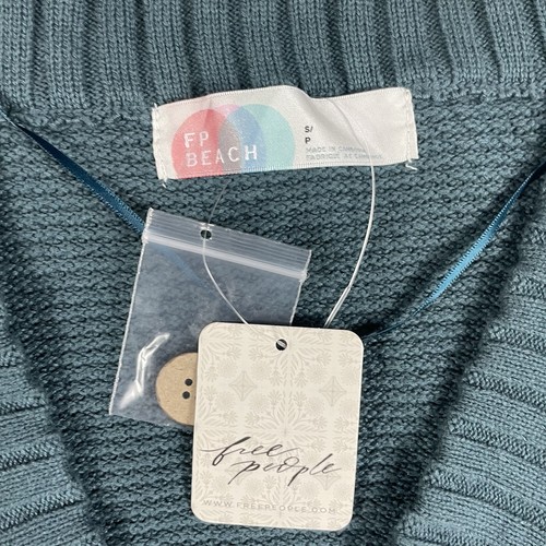 Free People Beach FP Hailee Cardi Strick Balsam blau NUR CARDIGAN Größe Small - Bild 8 von 9