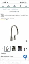Kohler Simplice Pulldown Kitchen Faucet 647-VS Vibrant Stainless Steel