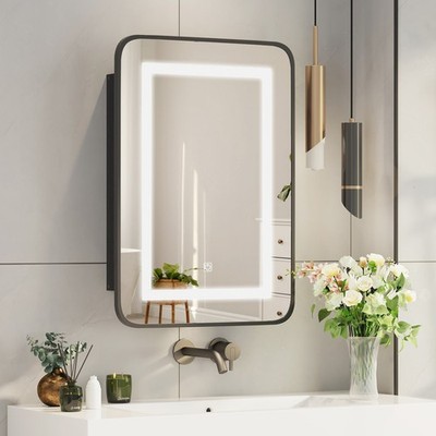 Bathroom Medicine Cabinet with Lights 3-Color Recessed Medicine Cabinet Mirror