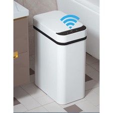 White 2.5 Gallon Smart Automatic Touchless Motion Sensor Trash Can Slim