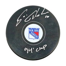 Esa Tikkanen Rangers Autographed Signed Inscribed Rangers Puck (CX Auth)