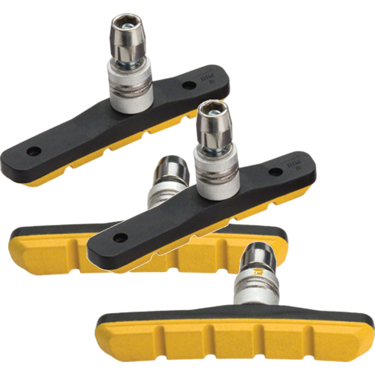 Комплект из 2 пар V-образных тормозных колодок Jagwire Mountain Sport с резьбой для любых погодных условий