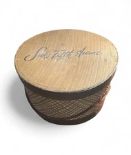 Vintage 1950's Saks Fifth Avenue 9.5” Diameter Hat Box & Lid
