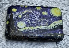 Starry Night Armored Identity Protection Wallet Fine Art RFID Card Holder 