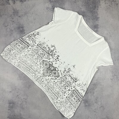 Ladies Elemente Clemente Avant-Garde Lagenlook Linen Top T Shirt Blouse Size 3