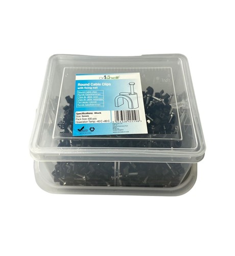Clips de cable negros redondos de alta resistencia uña tipo K caja de comercio 130-500 clips - Imagen 3 de 23