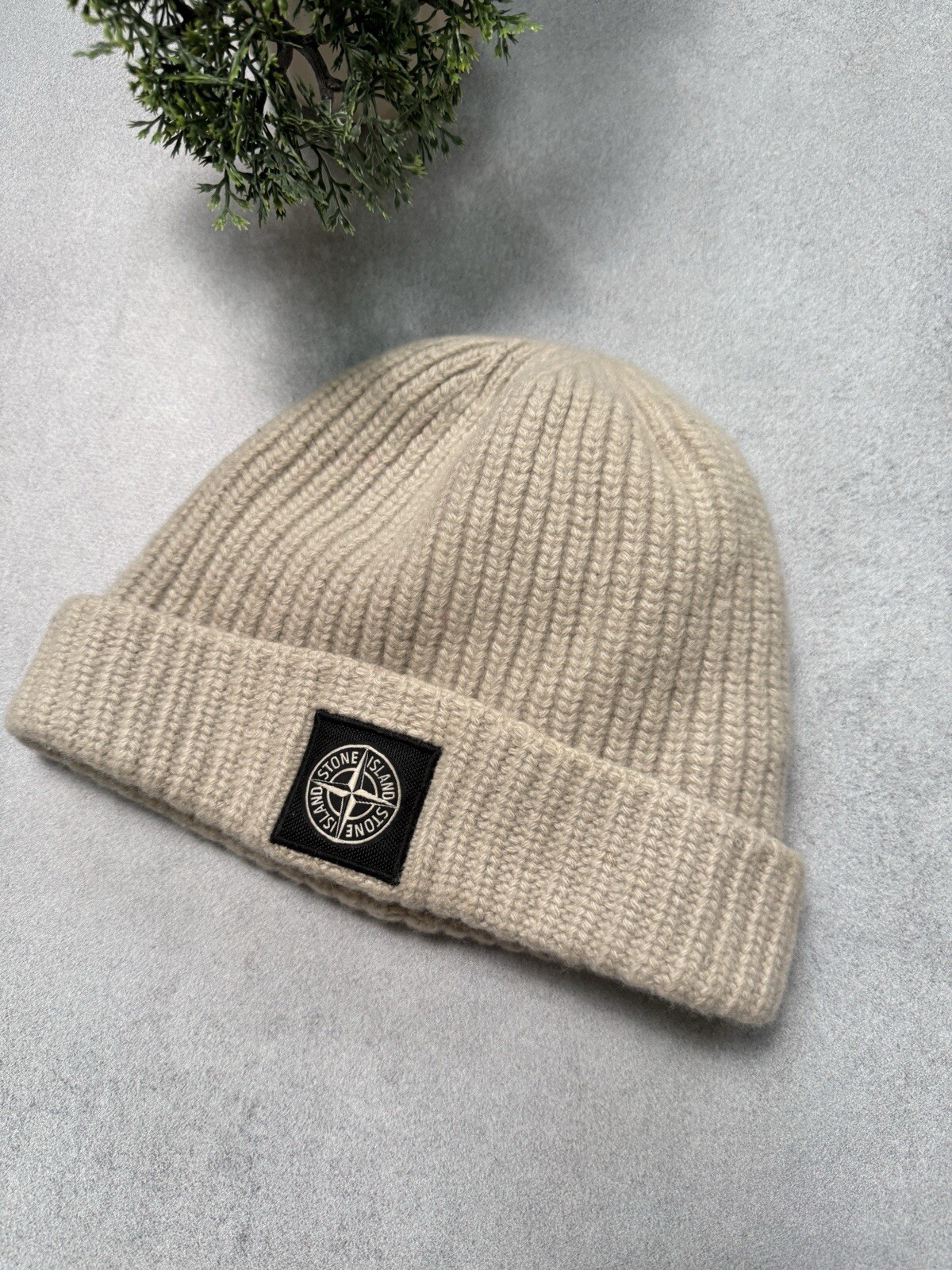 Stone Island Patch Program Wool Hat Grey Men - image 2