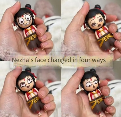 4pcs Ne Zha 2 Anime Nezha pendants doll Figure Emoticon Face changing Model Toys