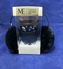 Modern Expressions Black Earmuff & Leopard Print Ceramic Mug Gift Set NEW