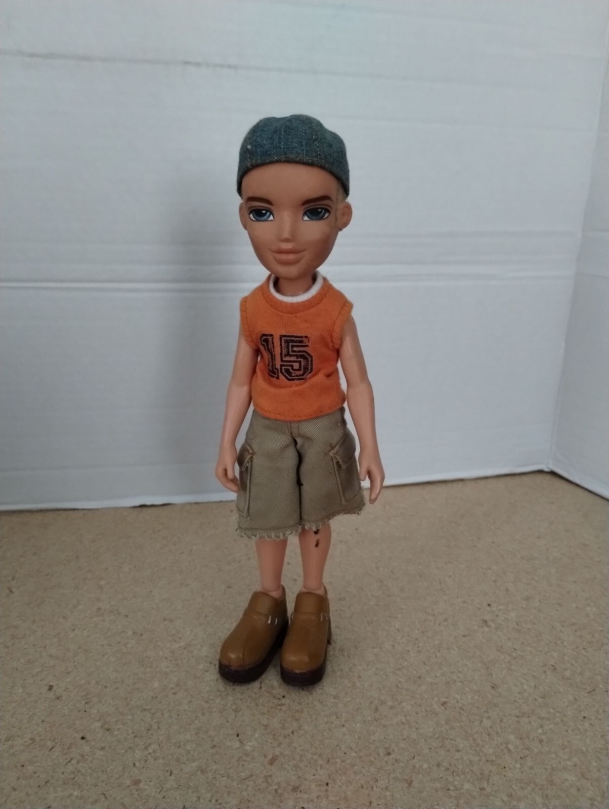 Vintage MGA 2002 Bratz Boyz Dylan Doll with Khaki Shorts & Orange Shirt
