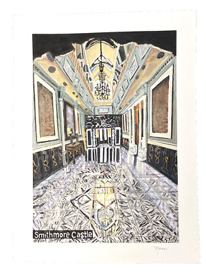Smithmore Castle, NC ~aka Castle in the Sky, Watercolor ~ HAND PAINTED  ~ 9''X12''