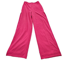 NWT Lulus Hot Pink Side Slit High Rise Wide Leg Chic Barbiecore Pants Sz S