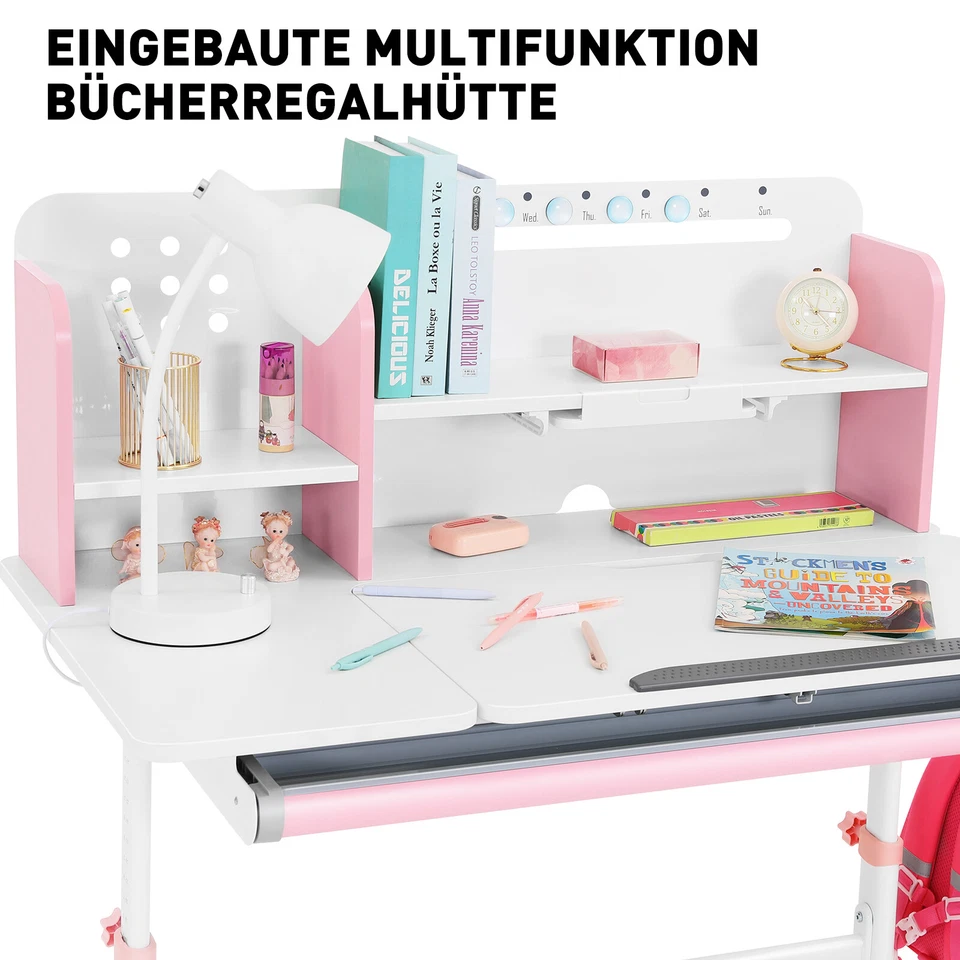 JOYLDIAS Höhenverstellbarer Kinderschreibtisch, Studiertisch für Kinder - Bild 4 von 4