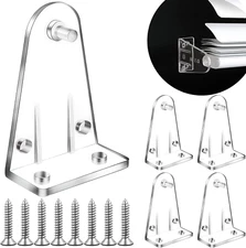 2 Inch 4Pcs Blinds Hold down Brackets, Clear Plastic Door Blinds Bottom Bracket,