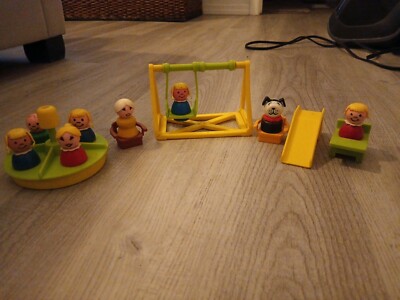 Vintage Fisher Price Little People Playground Set Merry Go Round