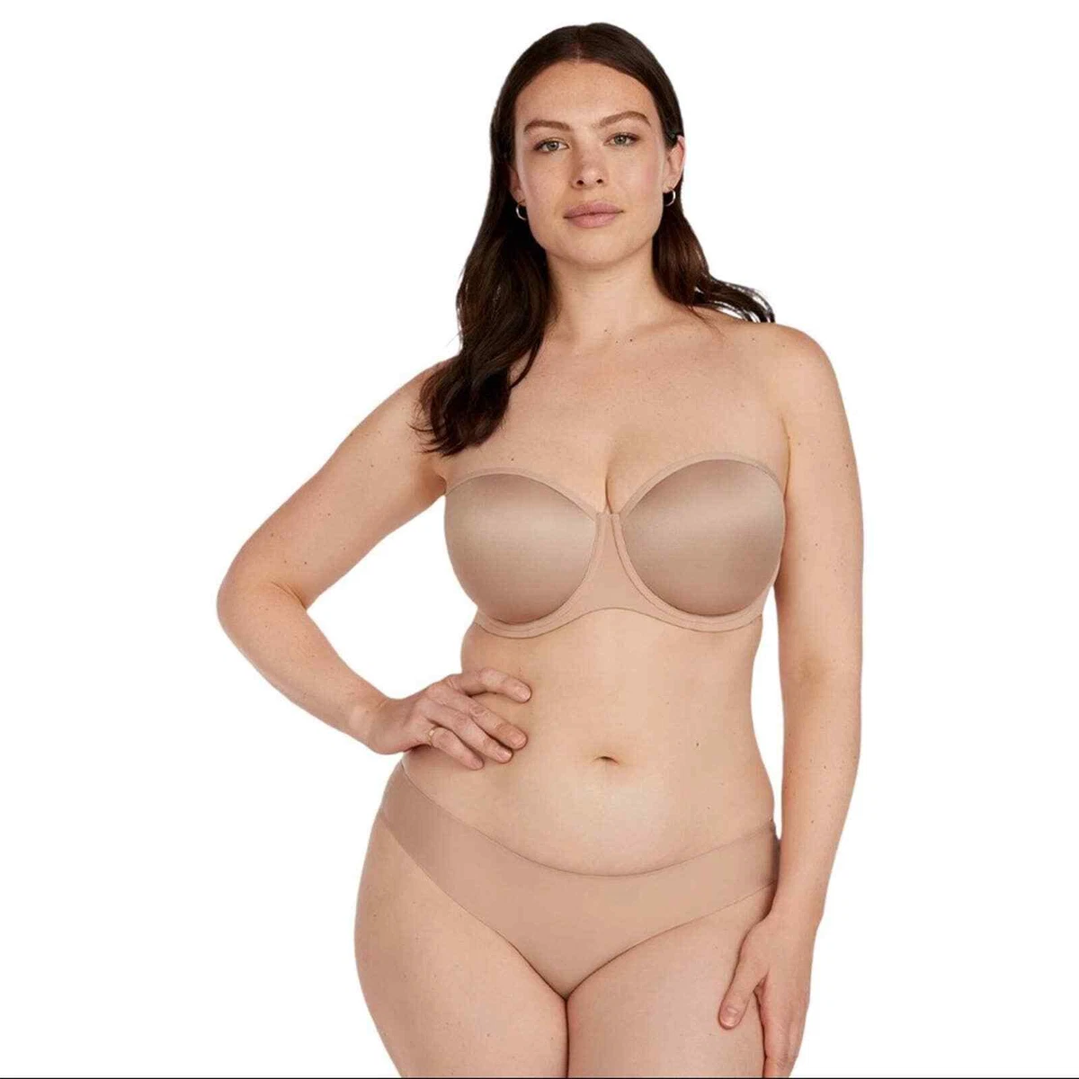 ThirdLove 24/7 Classic Strapless Bra In Taupe Size 32F