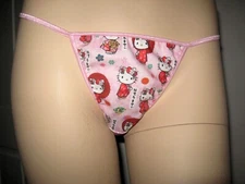  G string Hello Kitty knickers sparkly  pink red  feminine Lingerie Gift