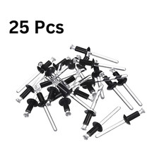 25x Nylon Blind Rivets for PC Board Bumper Trim Retainer,5.6mm x 12.7mm Black