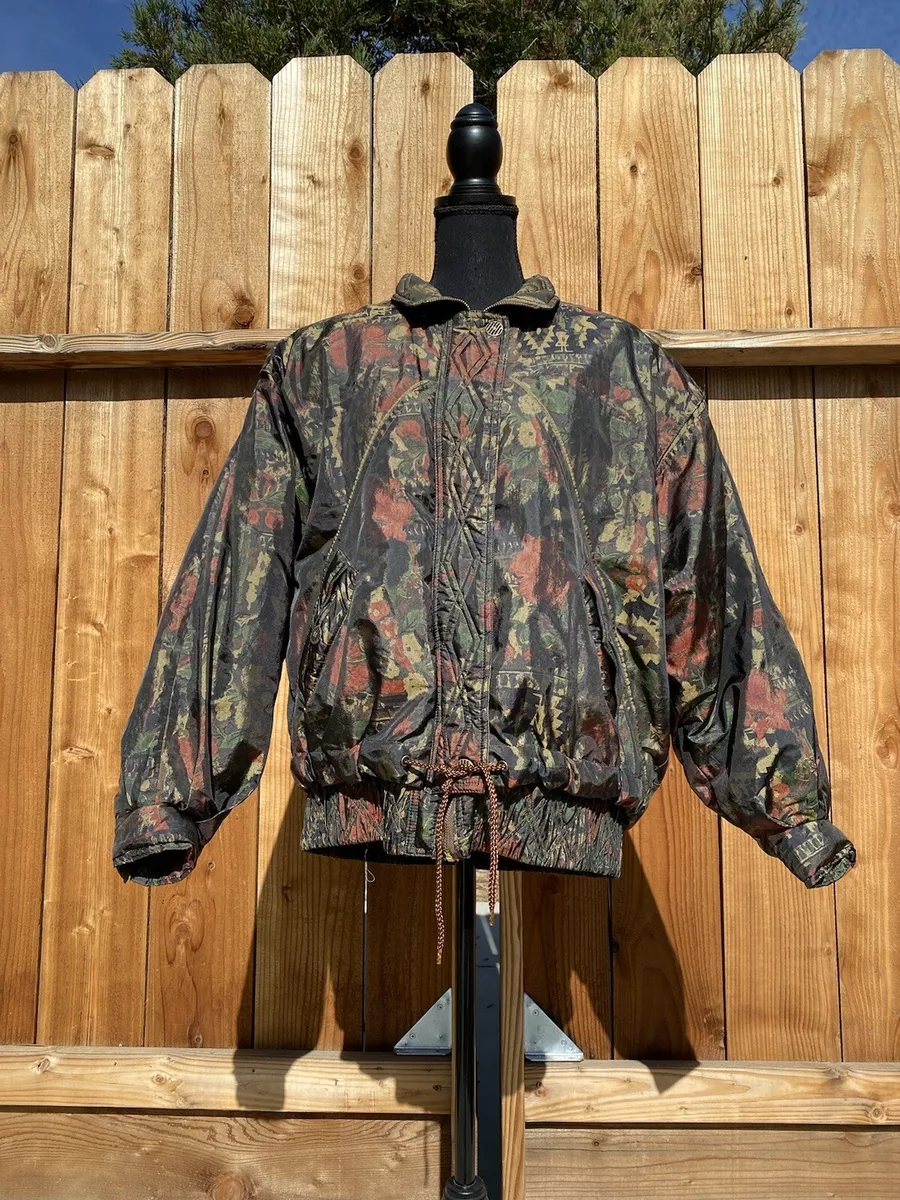 vintage rainbow west black gold green red floral jacket size large