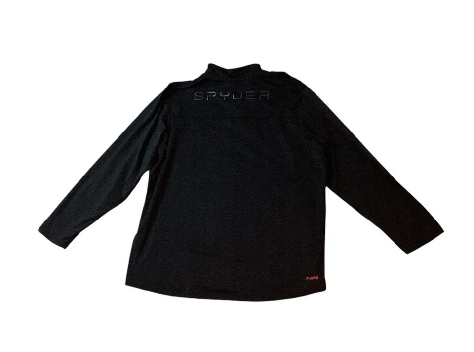 Spyder Active 1/4 Cremallera Pullover Sudadera Térmica Para Hombre Talla L Negro/Rojo Foto 2 de 4
