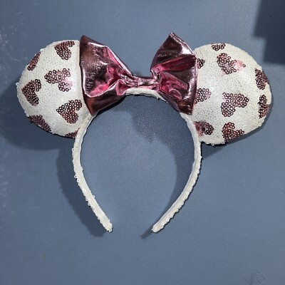 3-Disney Park Minnie Mouse Ears Headband Pink Hearts Rainbow  display picture 2