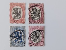 Znaczki Finlandia 1917 1-2-2x5 M stemplowane