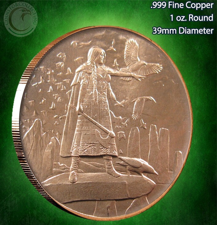 "Morrigan" Copper Round 1 oz .999 Part of The Celtic Lore Series