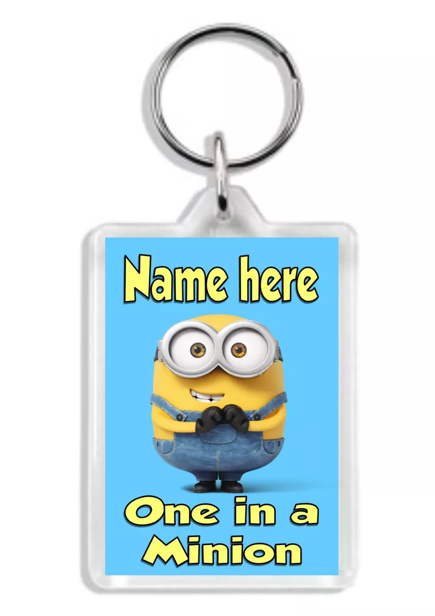 Personalised One in a Minion Keyring Bag Tag Add any name Great Gift