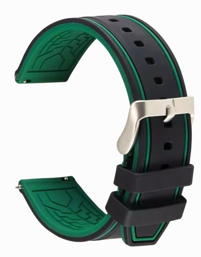 Premium Rubber Watch Strap Band Thick Divers Two Tone Quick Release 20mm 22mm UK - Picture 19 of 25