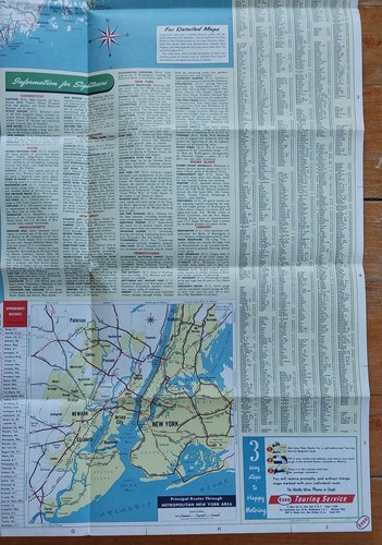 Vintage 1951 ESSO Road Map Northeast United States Travel Road Map - Picture 5 of 9