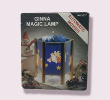 Ginna Magic Lamp Moving Lights Flying Santa Claus Scene Vintage Tested Working