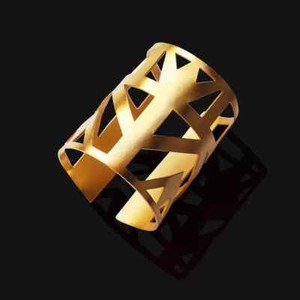 Authentic Handmade Egyptian Lotus cuff bracelet 18k gold plated with papyrus