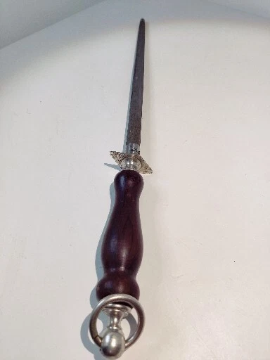 ANTQUIE DEXTER 12" BUTCHER HONING STEEL KNIFE ROD SHARPENER SOUTHBRIDGE, MASS